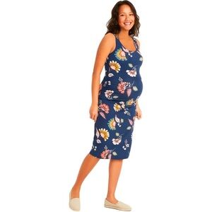 Old Navy Floral Fitted Sleeveless Maternity Dress Large